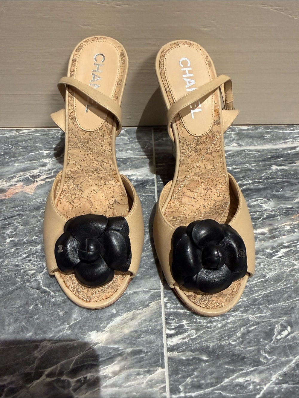 Chanel wedge sandals